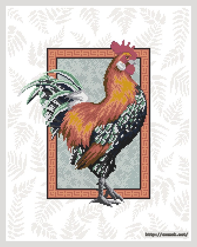 Завантажити схеми вишивки нитками / хрестом  - Regal rooster, автор 