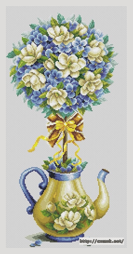 Download embroidery patterns by cross-stitch  - The magnolia pot, author 