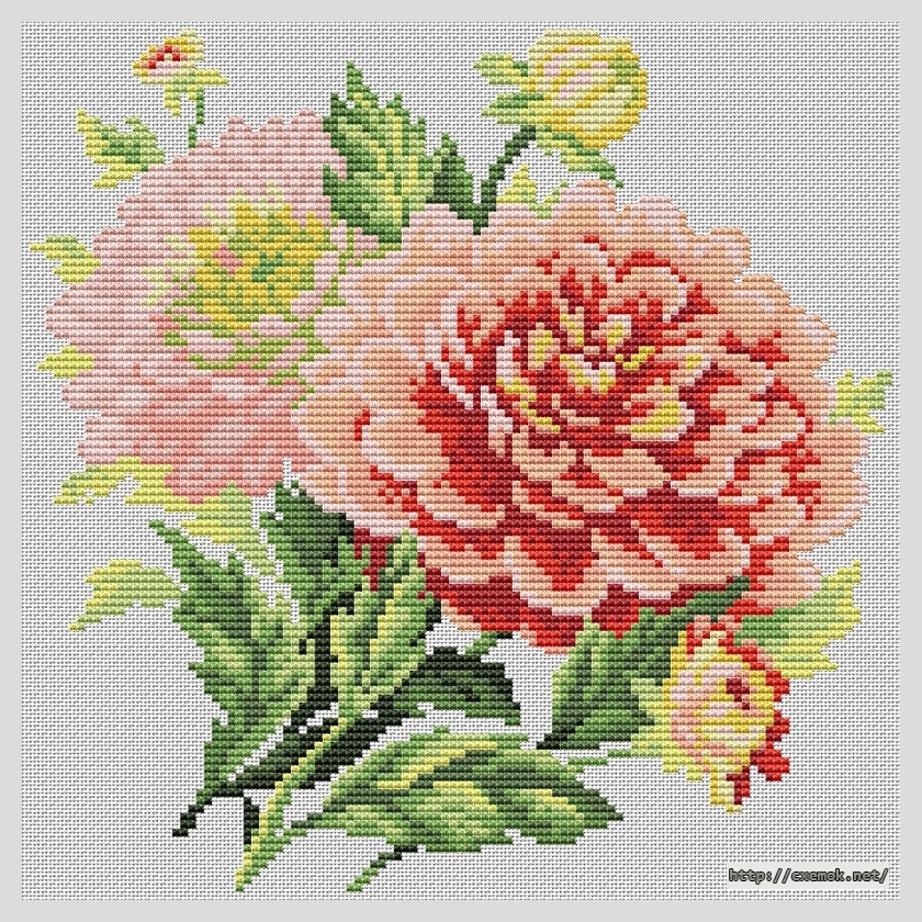 Download embroidery patterns by cross-stitch  - Георгины, author 