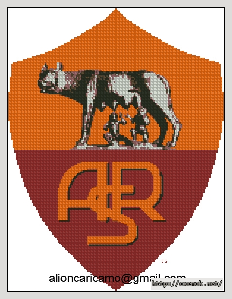 Download embroidery patterns by cross-stitch  - Scudetto roma, author 