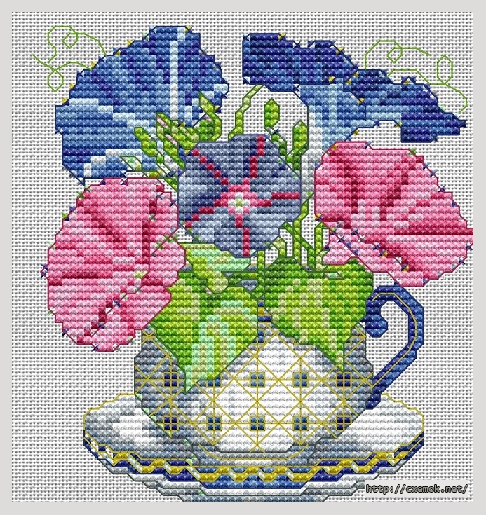 Download embroidery patterns by cross-stitch  - September-morning glory, author 