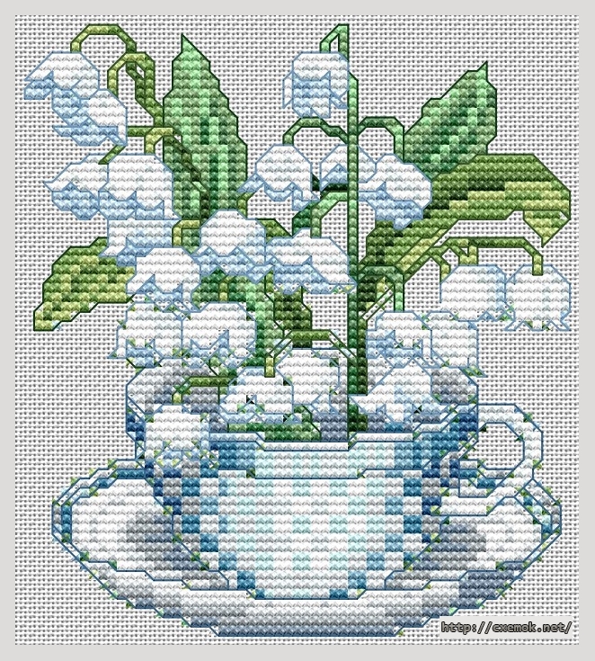 Download embroidery patterns by cross-stitch  - May-lily of the valley, author 