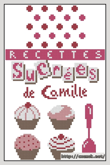Download embroidery patterns by cross-stitch  - Recettes sucrees, author 