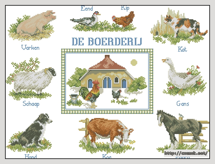 Download embroidery patterns by cross-stitch  - The farm, author 