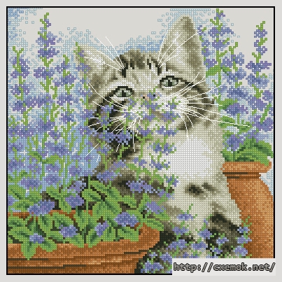 Download embroidery patterns by cross-stitch  - Cat mint, author 