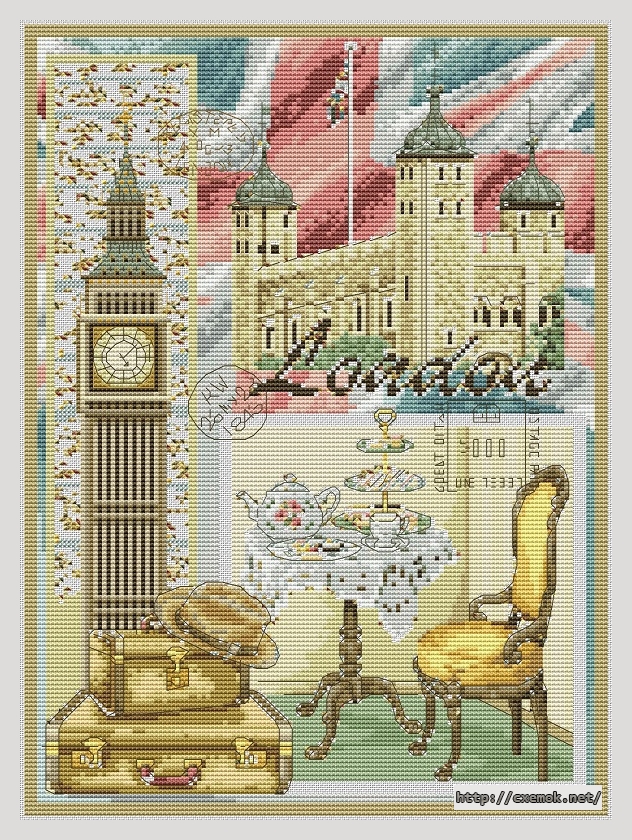 Download embroidery patterns by cross-stitch  - London, author 
