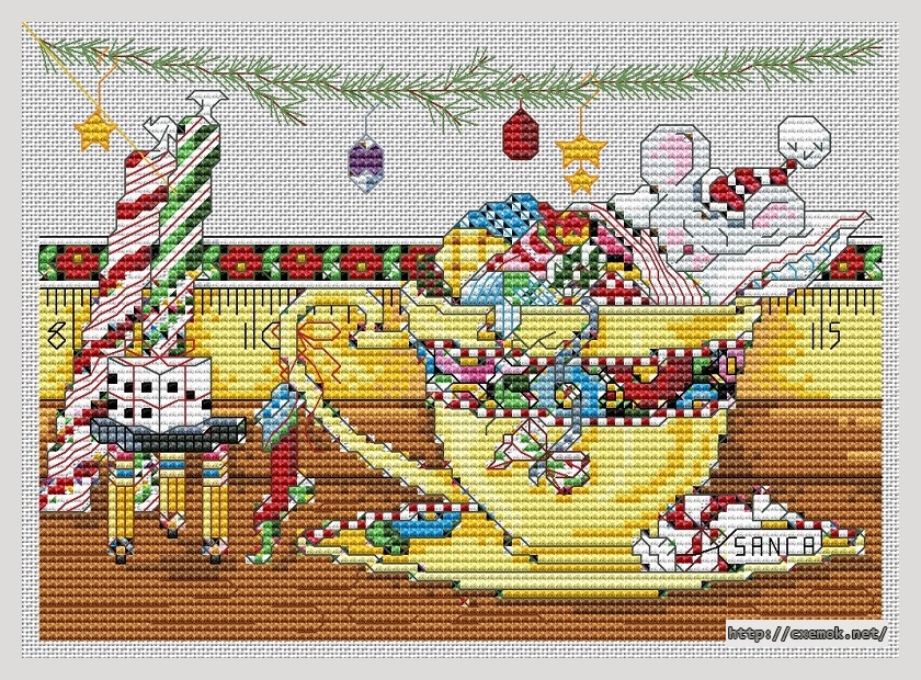 Download embroidery patterns by cross-stitch  - Teacup mouse, author 