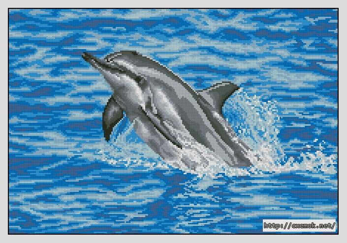 Download embroidery patterns by cross-stitch  - Dolphin, author 