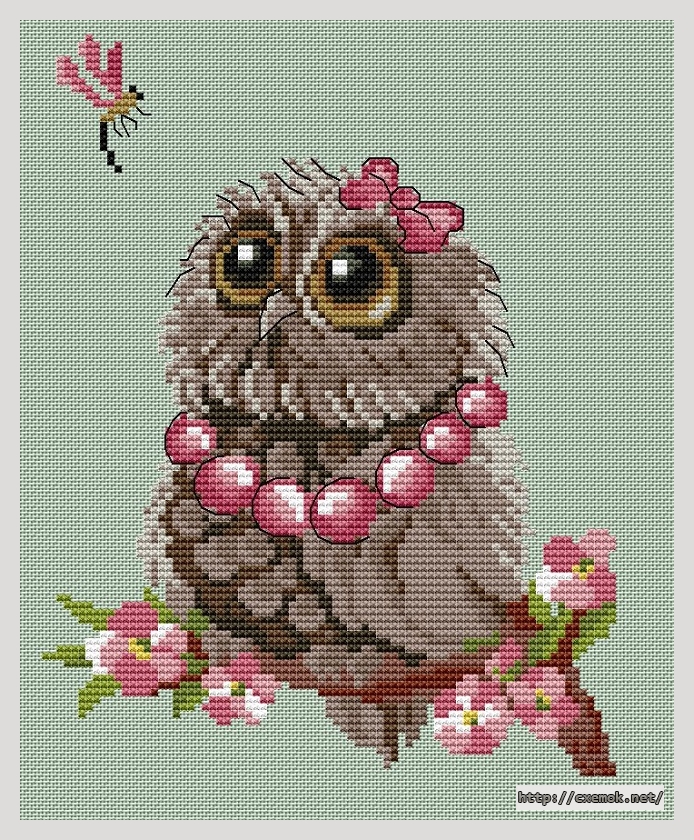 Download embroidery patterns by cross-stitch  - Совенок весна, author 
