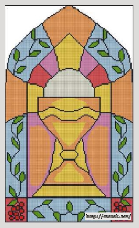 Download embroidery patterns by cross-stitch  - Stained glass chalice, author 