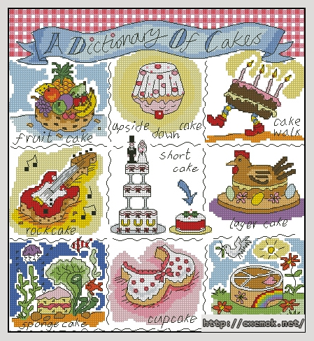 Download embroidery patterns by cross-stitch  - Dictionary of cakes, author 