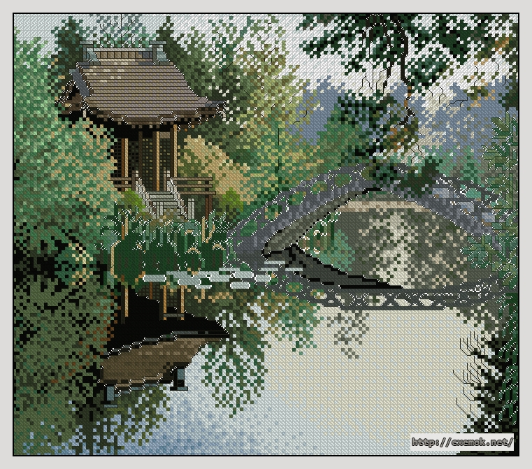 Download embroidery patterns by cross-stitch  - Japanse garden, author 