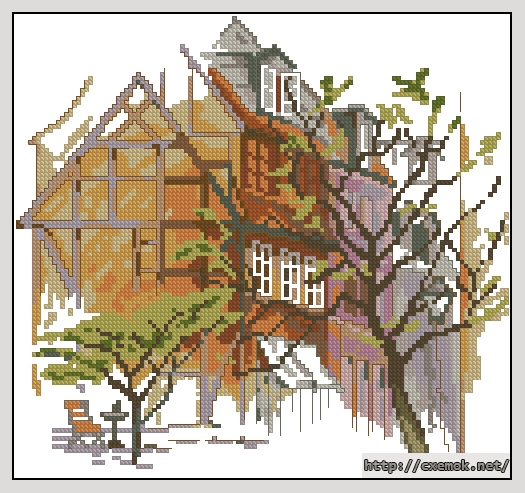 Download embroidery patterns by cross-stitch  - Paisaje danes, author 