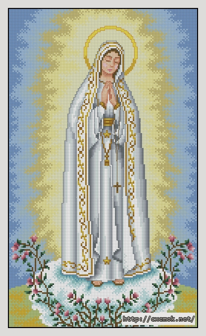 Скачать схемы вышивки нитками / крестом  - Virgen de fatima, автор 
