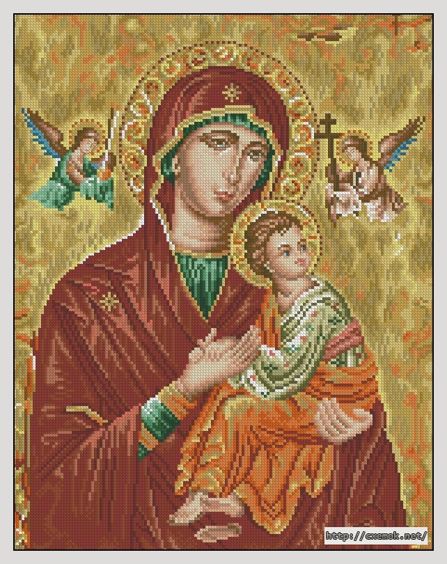 Download embroidery patterns by cross-stitch  - Icono theotokos, author 