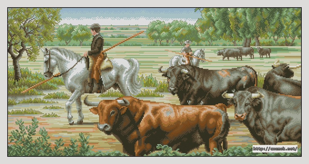 Download embroidery patterns by cross-stitch  - Toros, author 