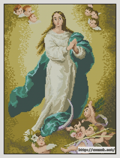 Скачать схему вышивки нитками Virgen Maria, автор 
