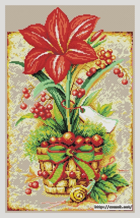 Download embroidery patterns by cross-stitch  - Vintage lily, author 