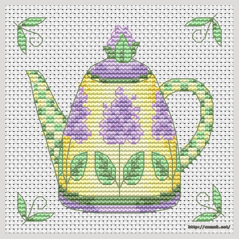 Download embroidery patterns by cross-stitch  - Sweetest teapot, author 