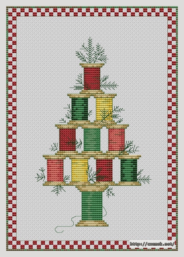 Download embroidery patterns by cross-stitch  - Christmas spool tree