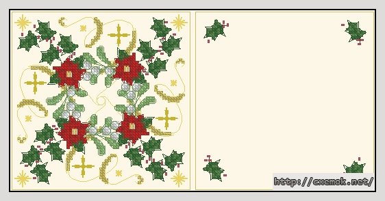 Завантажити схеми вишивки нитками / хрестом  - Christmas biscornu, автор 