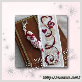Скачать схему вышивки нитками Love Bookmark and Key Fob, автор 