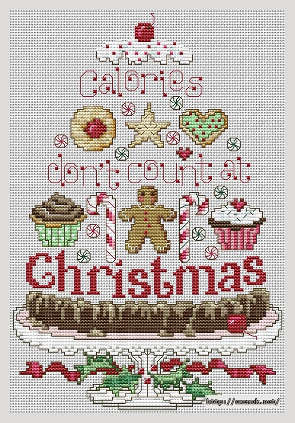 Download embroidery patterns by cross-stitch  - Christmas calories