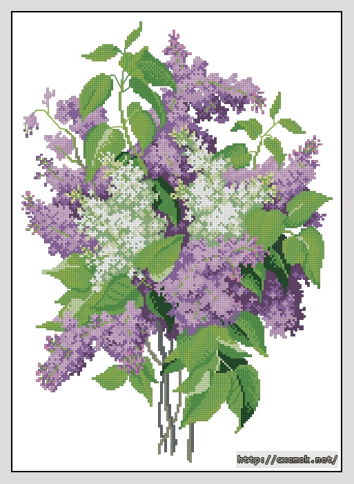 Download embroidery patterns by cross-stitch  - Lilac 2