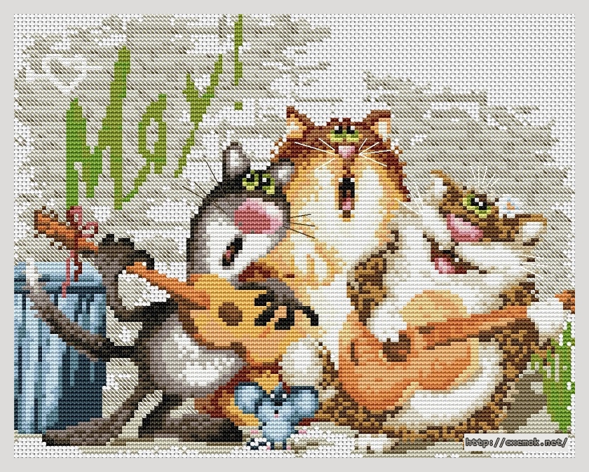 Download embroidery patterns by cross-stitch  - Квартет, author 