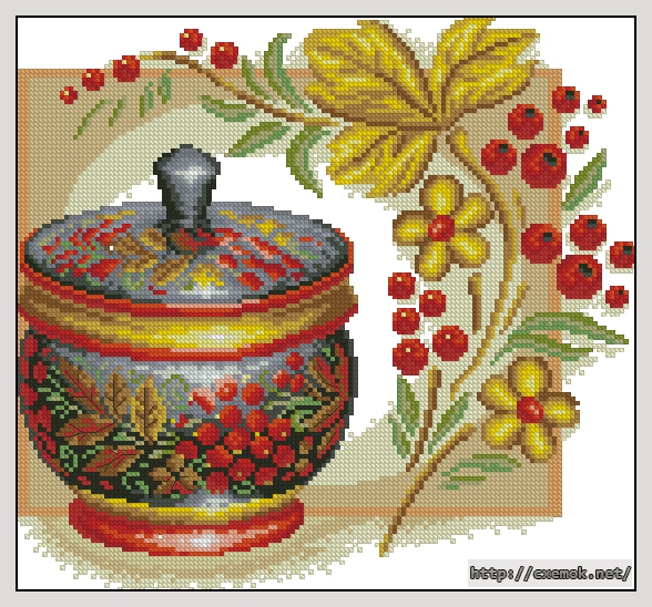 Download embroidery patterns by cross-stitch  - Рябинка, author 