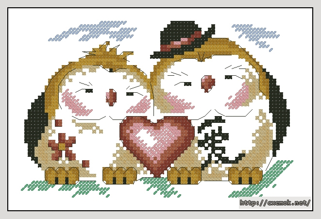 Download embroidery patterns by cross-stitch  - Любовь в доме, author 