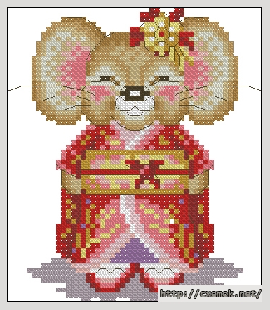 Download embroidery patterns by cross-stitch  - Мышка минако, author 