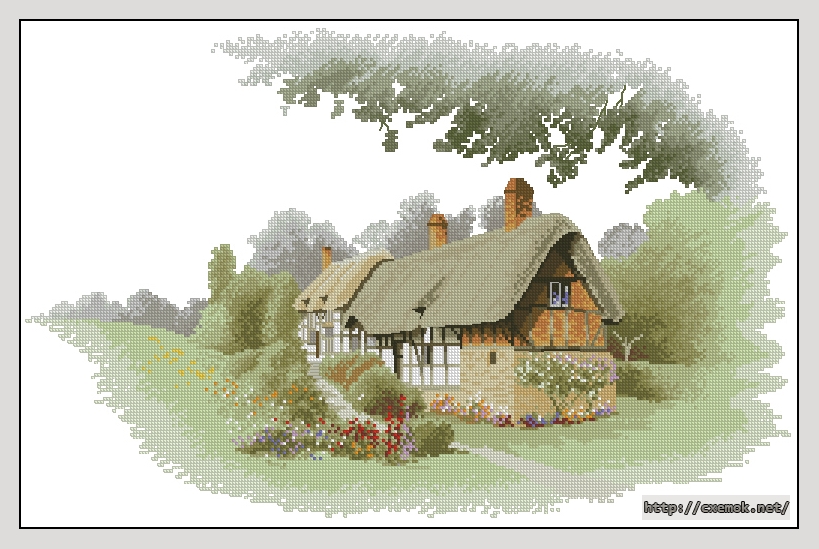 Скачать схемы вышивки нитками / крестом  - Anne hathaway''s cottage, автор 