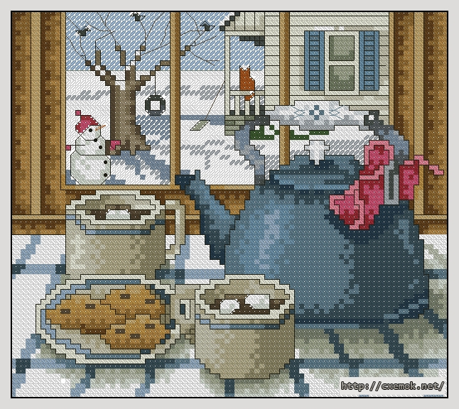 Download embroidery patterns by cross-stitch  - Winter, author 