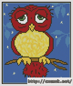 Download embroidery patterns by cross-stitch  - Sova, author 