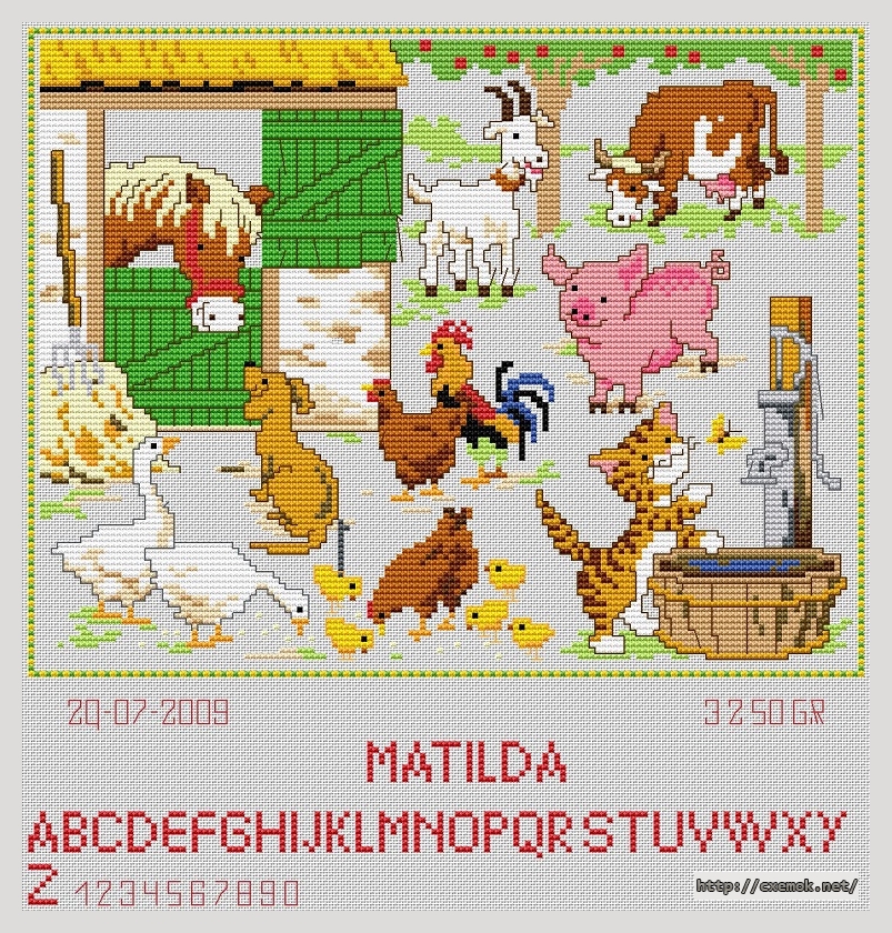 Download embroidery patterns by cross-stitch  - Birthsampler, author 
