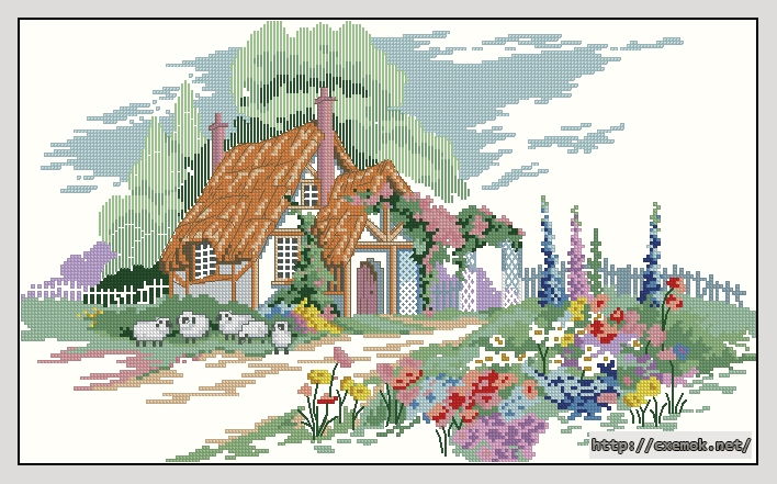 Download embroidery patterns by cross-stitch  - Hollyhock cottage, author 