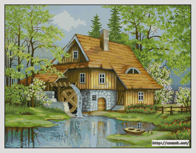 Download embroidery patterns by cross-stitch  - Spring landscape, author 