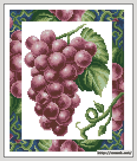 Download embroidery patterns by cross-stitch  - Grape red, author 