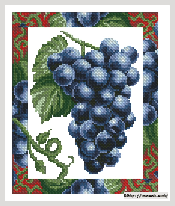 Download embroidery patterns by cross-stitch  - Grape black, author 