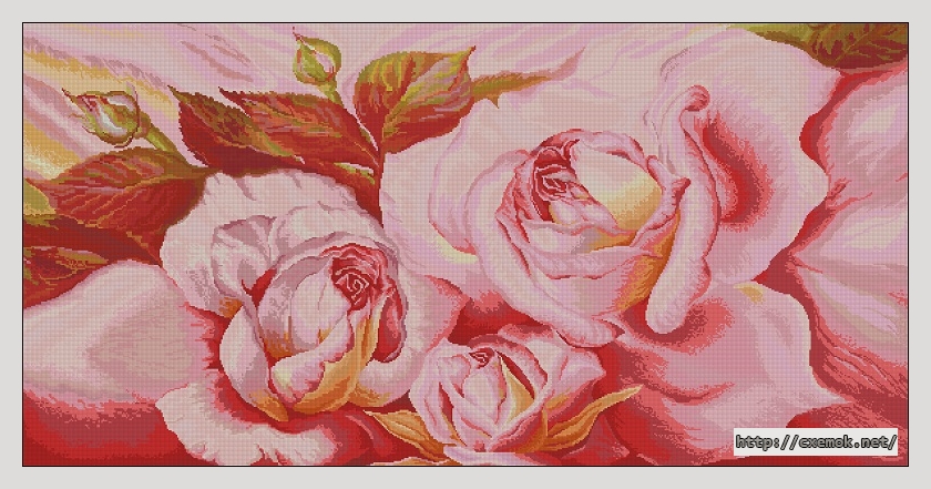 Download embroidery patterns by cross-stitch  - Rose