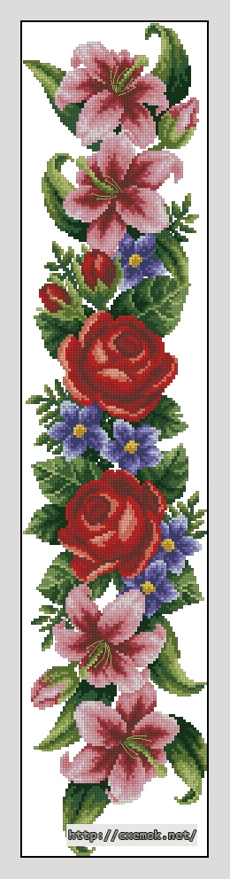 Download embroidery patterns by cross-stitch  - Elegant flowers, author 
