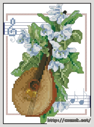 Download embroidery patterns by cross-stitch  - Musikal belpull. mandolin, author 