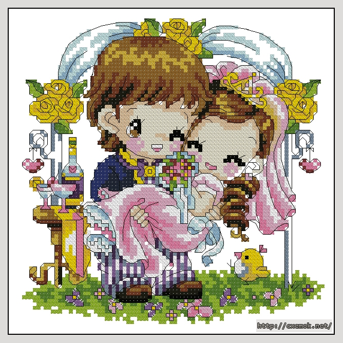 Download embroidery patterns by cross-stitch  - Sweet wedding, author 