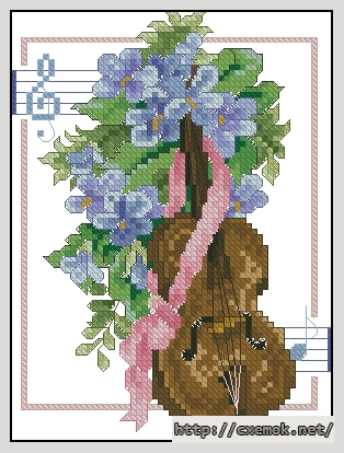 Download embroidery patterns by cross-stitch  - Musical bellpull. violin, author 