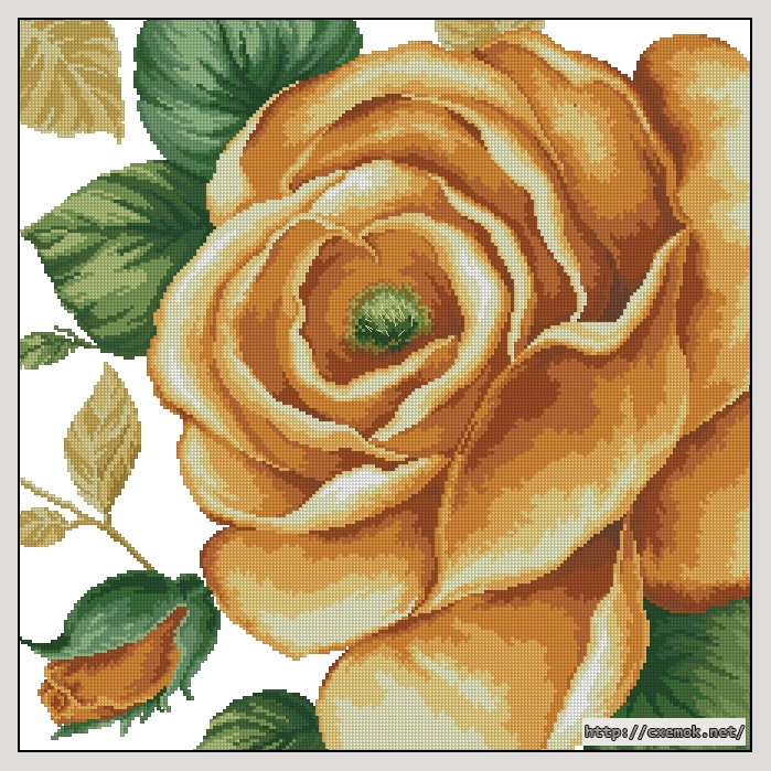 Download embroidery patterns by cross-stitch  - Rose yellow, author 