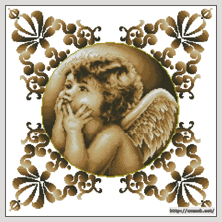 Download embroidery patterns by cross-stitch  - Baby angel, author 