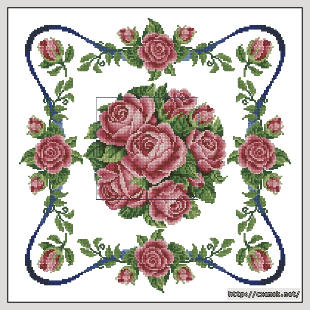 Download embroidery patterns by cross-stitch  - A bunch of roses, author 