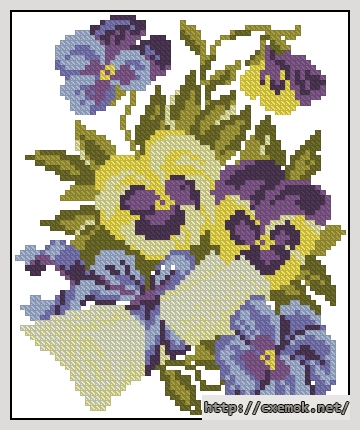 Download embroidery patterns by cross-stitch  - Анютины глазки, author 