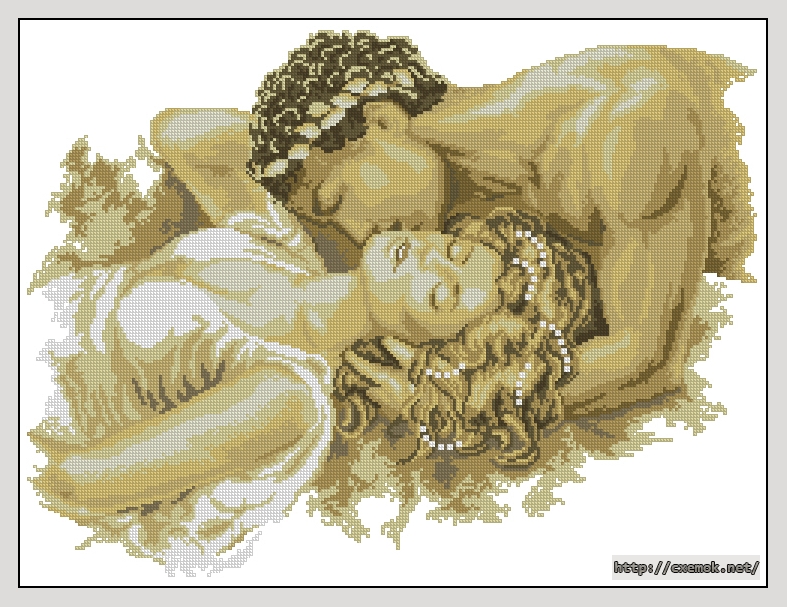 Download embroidery patterns by cross-stitch  - The kiss, author 